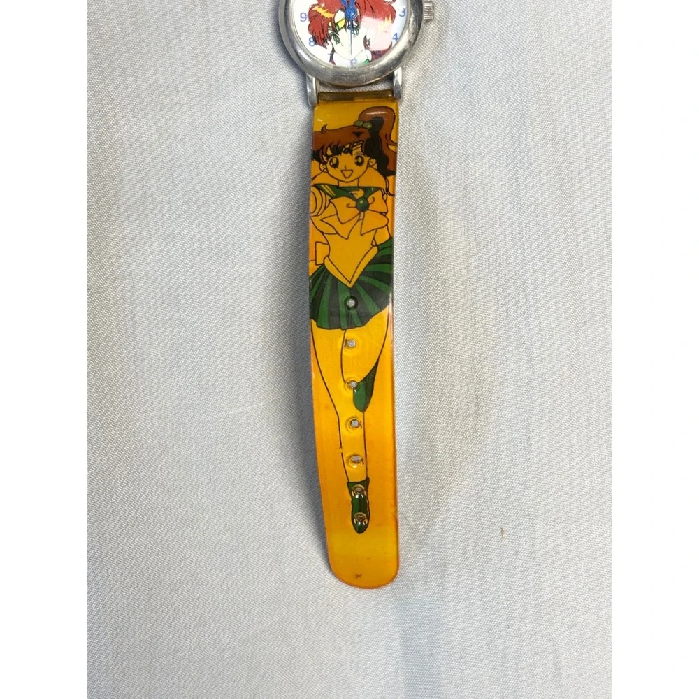 Vintage 90s Willis Sailor Jupiter sailor moon  Anime Watch Yellow Jelly Strap